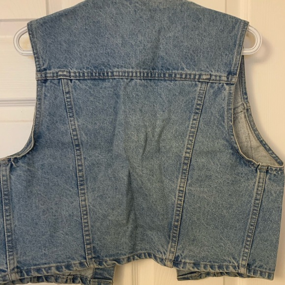 Vintage jean vest with velvet - Picture 2 of 2